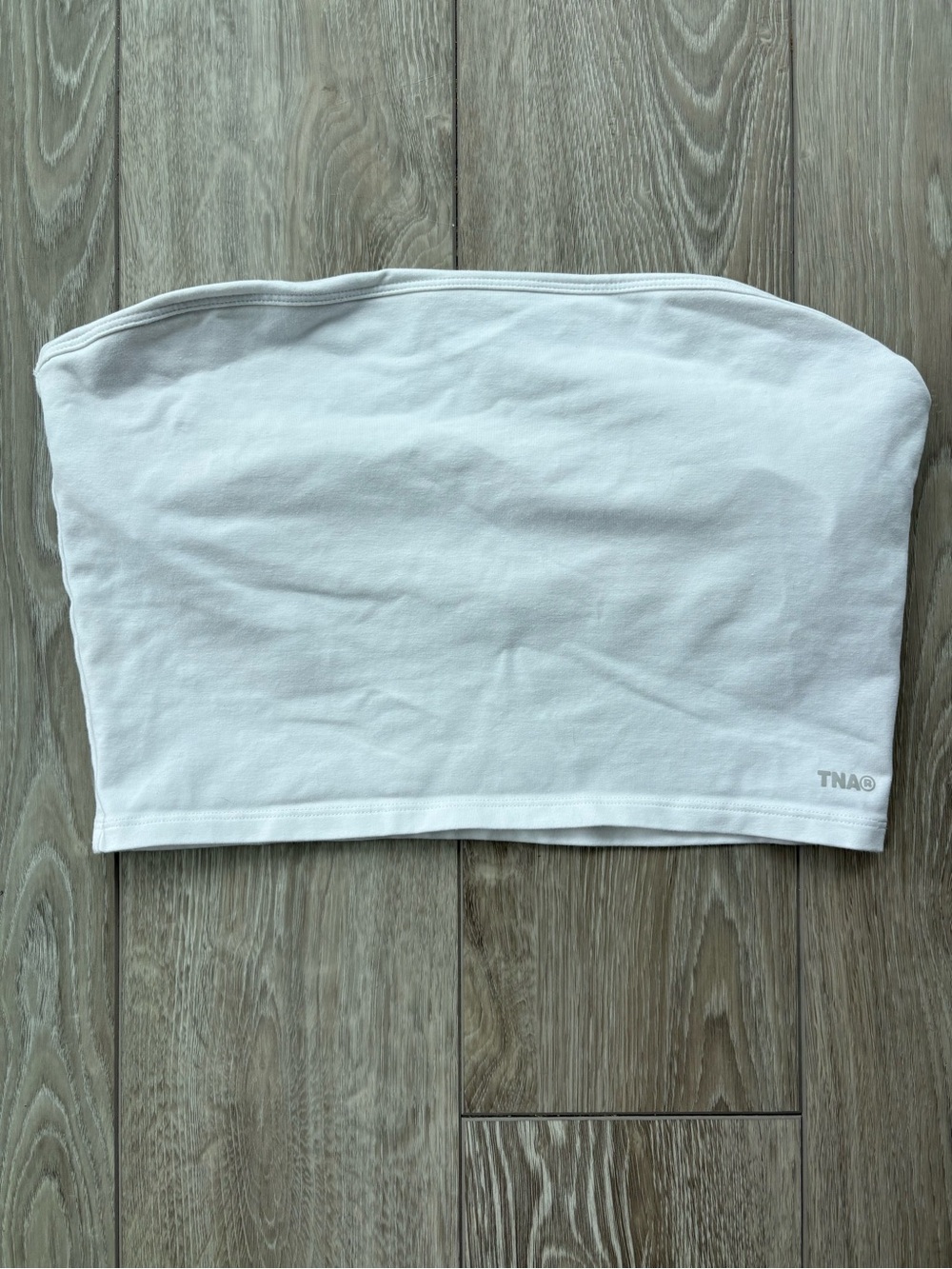 Aritzia TNA cotton blend white tube top